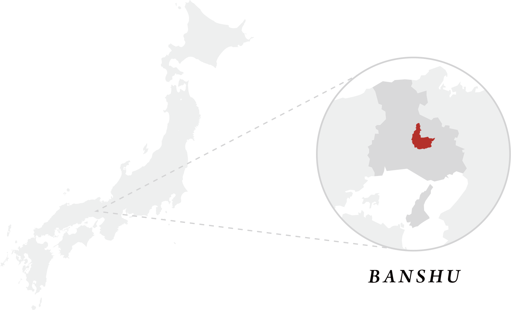 日本地図と播州産地マップ